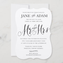 Elegant Mr & Mrs Typografy Wedding METALLIC Italie Einladung