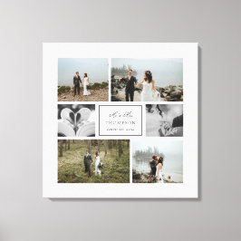 Elegant Mr. & Mrs. Wedding Foto Collage Leinwanddruck