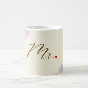 Elegant Mr. Tasse - Soft Blue Flowers & Classic Sc