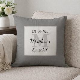 Elegant Mr. und Mrs. Monogram Kissen