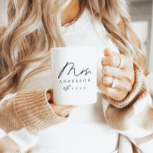 Elegant Mrs Newlywed Custom Black Script