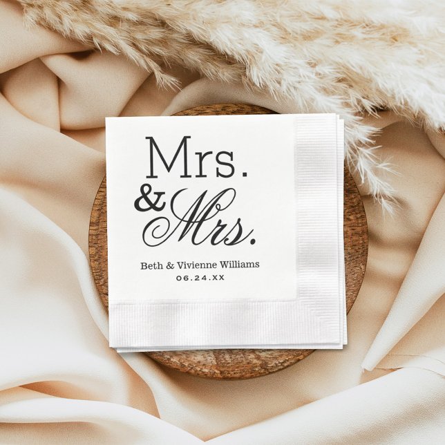 Elegant Mrs. und Mrs. Wedding Monogram Serviette (Von Creator hochgeladen)