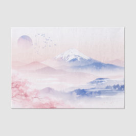 Elegant Mt. Fuji & Cherry Blossoms Japanese Art Seidenpapier