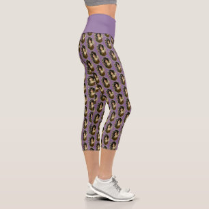 Elegant Mucha Style Porträt einer schönen Frau Capri Leggings
