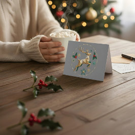 Elegant Multicolor Reindeer Christmas Greeting Car Dankeskarte