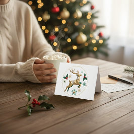 Elegant Multicolor Reindeer Christmas Greeting Car Dankeskarte