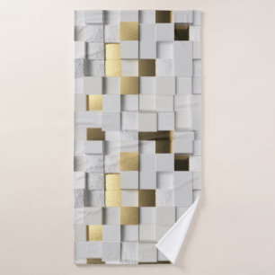 Elégant mur Cube art 3D - blanc et or