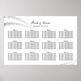Elegant Music Notes Musical Wedding Seating Chart Poster