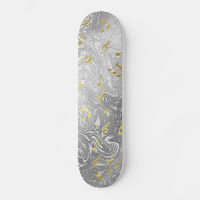 elegant music notes pattern skateboard (Vorderseite)