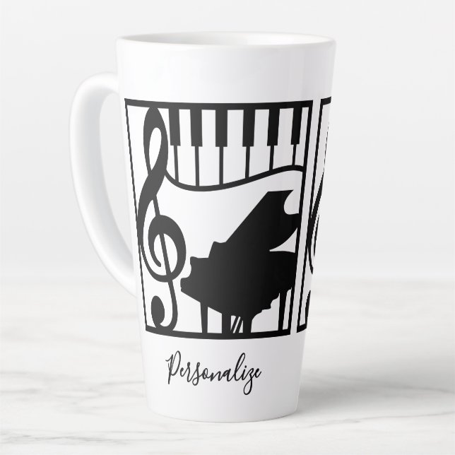 Elegant Music Piano Keyboard Clef Note Stylish Milchtasse (Linke Ecke)