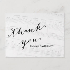 Elegant Musical Wedding Vielen Dank Postkarte