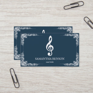 Elégant musicien Carte de visite avec note de musi