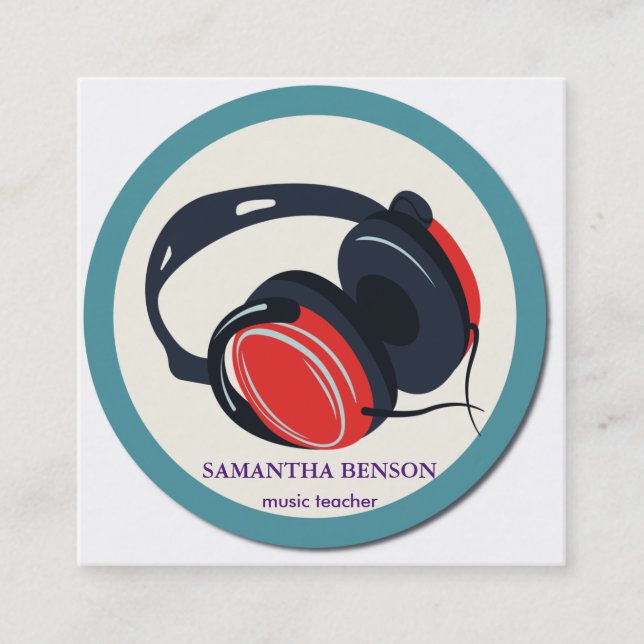 Elégant musicien Carte de visite avec note de musi (Devant)