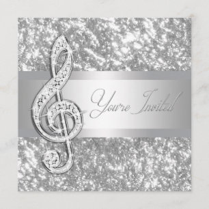 Elegant Musique Treble Clef Considérant Invitation