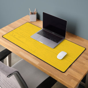 Elegant Mustard Yellow Wood Grain Schreibtischunterlage