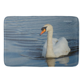 Elegant Mute Swan Waterbird am See Badematte