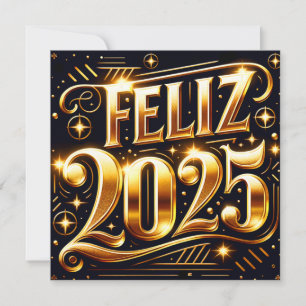 Elegant Muy feliz Año Nuevo 2025 Feiertagskarte