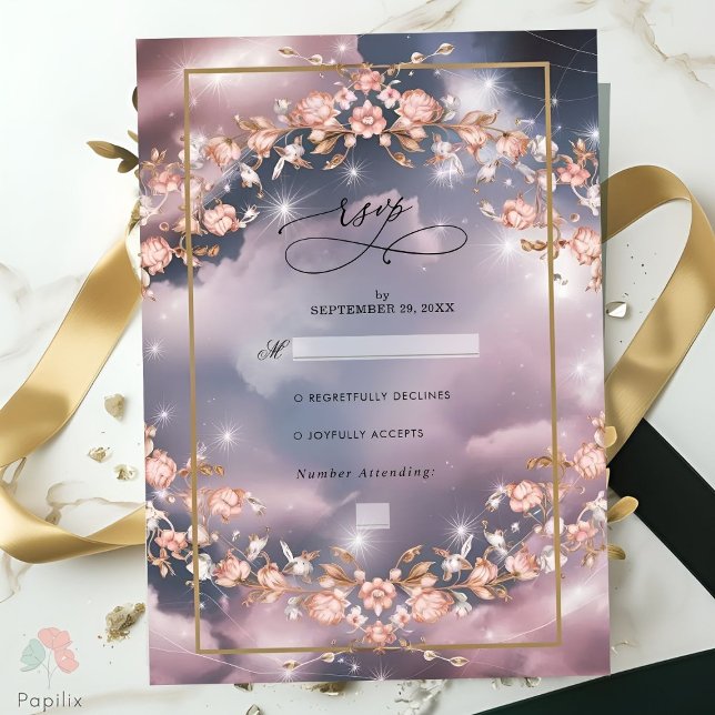 Elegant Mystic Floral Garden Wedding RSVP Karte (Von Creator hochgeladen)