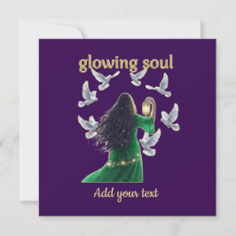 Elegant Mystical Women And Doves Gold Glitter Dankeskarte