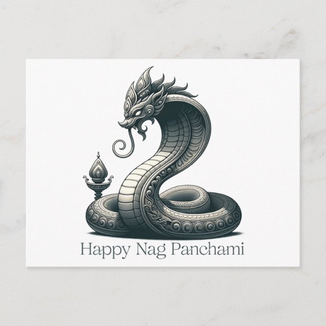 Elegant Naga Panchami Cobra Postkarte (Vorderseite)