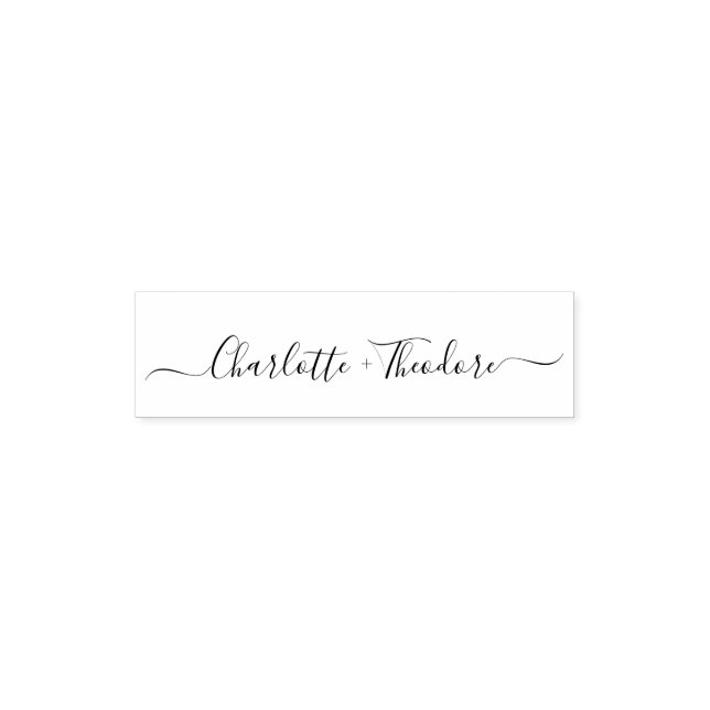 Elegant Names Calligraphy Script Wedding Permastempel (Design)