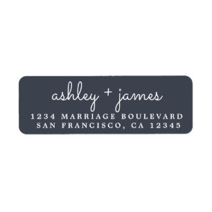 Elegant Names Dark Blue Wedding Rücksendeadresse