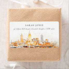 Elegant Nashville City Skyline Wasserfarbadresse