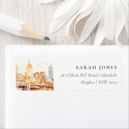 Elegant Nashville City Skyline Wasserfarbadresse
