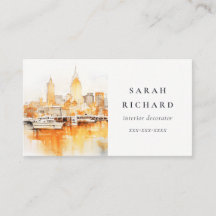 Elegant Nashville Tennessee Skyline Watercolor