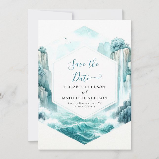 Elegant Nature Nautical Wedding Save The Date (Vorderseite)