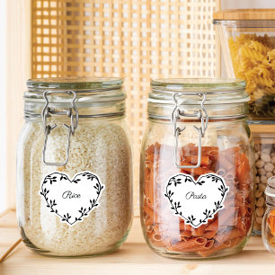 Élégant naturel Leaf Heart Cuisine Étiquettes