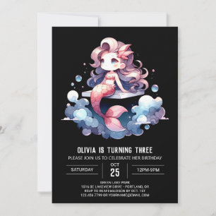 Elegant Nautical Mermaid Birthday Einladung