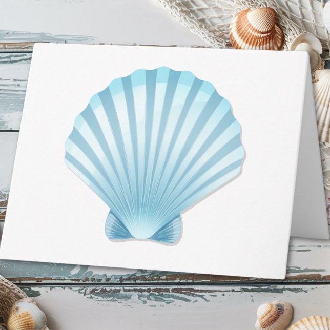 Elegant Nautical Muschel Blue Beach Wedding Vielen Karte (Von Creator hochgeladen)