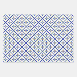 Elegant Nautical Sapphire Blue und White Geschenkpapier Set
