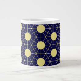 Elegant Navy and Gold Geometric Tile Pattern Jumbo-Tasse