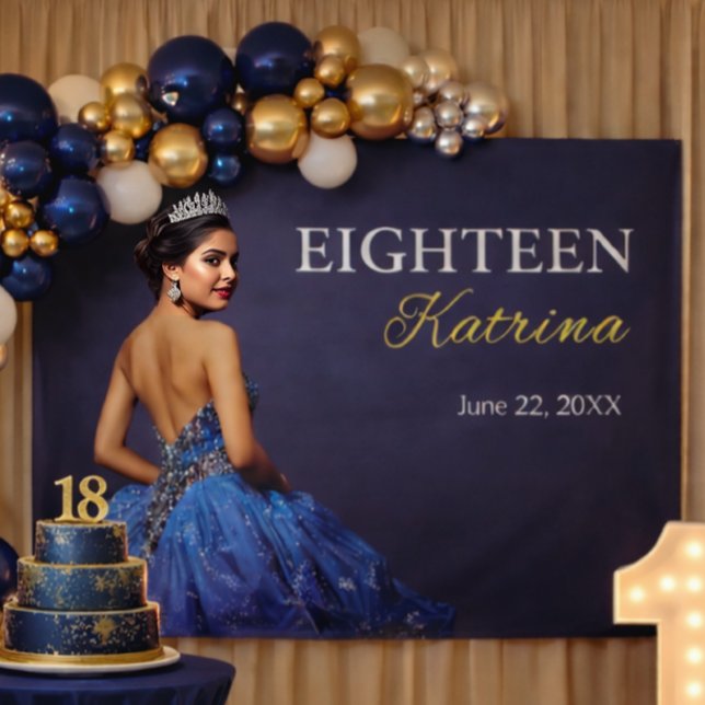 Elegant Navy Blue 18th Banner (Von Creator hochgeladen)
