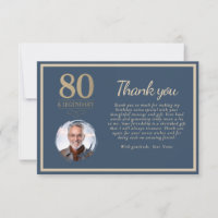 Elegant Navy Blue 80 & Legendary Birthday Foto
