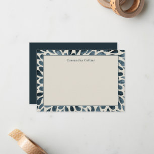 Elegant Navy Blue Abstrakt Modern Mitteilungskarte