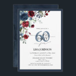 Elegant Navy Blue Burgundy Floral 60. Geburtstag Einladung<br><div class="desc">Mit dieser wunderschönen Elegant Navy Blue Burgundy Floral zum 60. Geburtstag laden wir Sie zum 60. Geburtstag ein! Mit einem exquisiten Bouquet mit blauen und bordeauxfarbenen Blume und botanischem Grün ist diese luxuriöse Karte der ideale Set für Ihre Feier. Die elegante Kalligrafie mit Schreibschrift bietet Eleganz und Modernität, wenn Sie...</div>