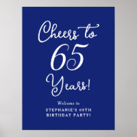 Elegant Navy Blue Cheers bis 65 Jahre 65. Geburtst