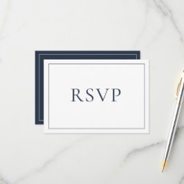 Elegant Navy Blue Classic Script UAWG RSVP Karte