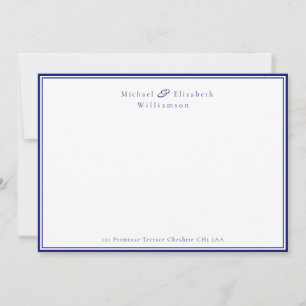 Elegant Navy Blue Couple's Correspondence Note Mitteilungskarte