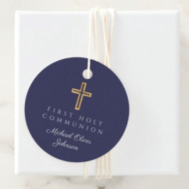 Elegant Navy Blue Cross First Communityrunde Geschenkanhänger