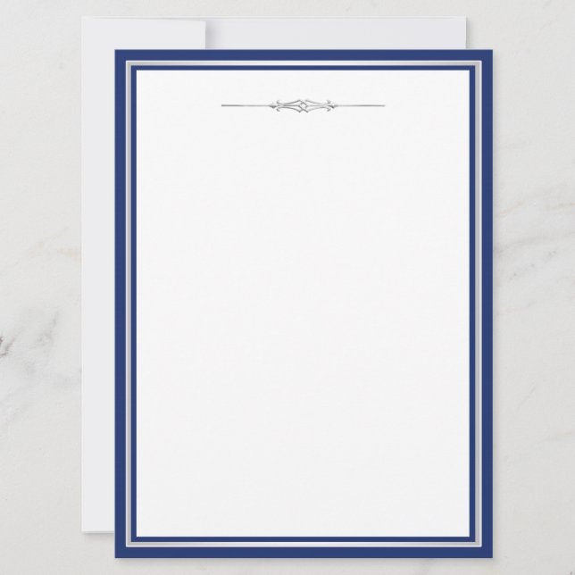 Elegant Navy Blue Damask (Vorderseite)