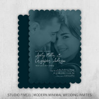 Elegant Navy Blue Duotone Foto Wedding