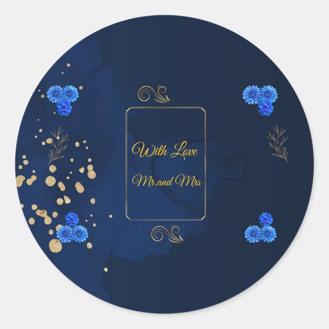 Elegant Navy Blue Envelope Seal Sticker (Vorderseite)
