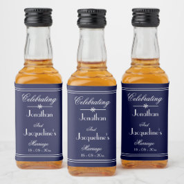Elegant Navy Blue Gastgeschenke Hochzeiten Niedlic Alkoholflaschenetikett
