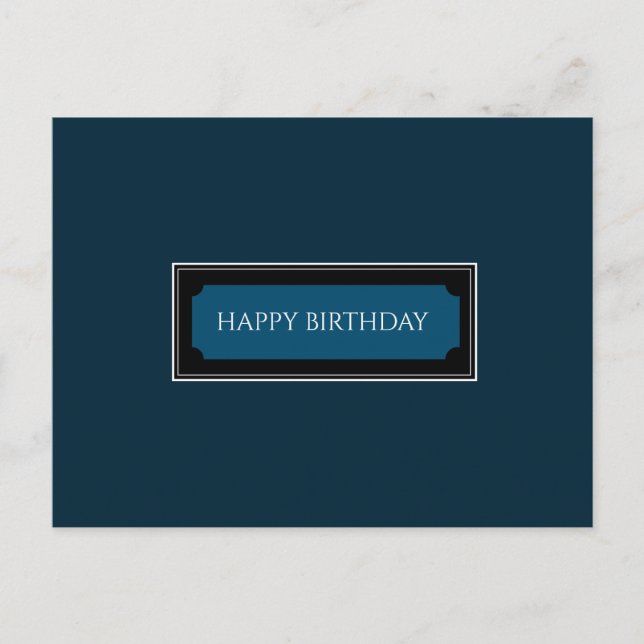 Elegant Navy Blue "Glücklicher Geburtstag, Papa" Postkarte (Vorderseite)