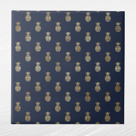Elegant Navy Blue Gold Ananas Fliese