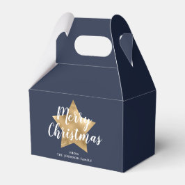 Elegant Navy Blue Gold Star Weihnachten Geschenkschachtel